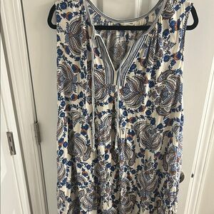 Max Studio Blue and Orange Floral Maxi Dress